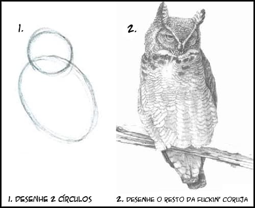 "Como desenhar uma coruja" "Como desenhar uma coruja"